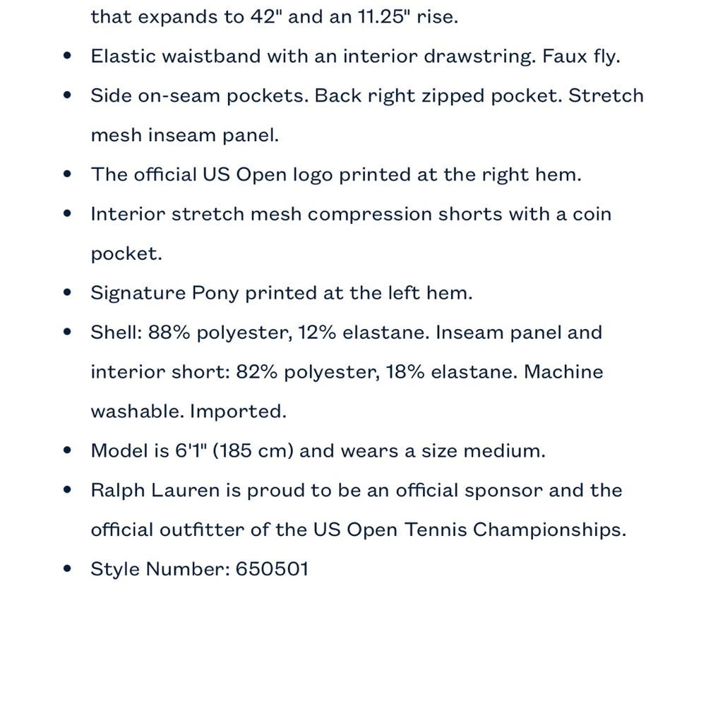 US Open Ball Crew 6-Inch LARGE Shorts
Polo Ralph Lauren 2024 BRAND NEW 🎾🏓 - Picture 6 of 9